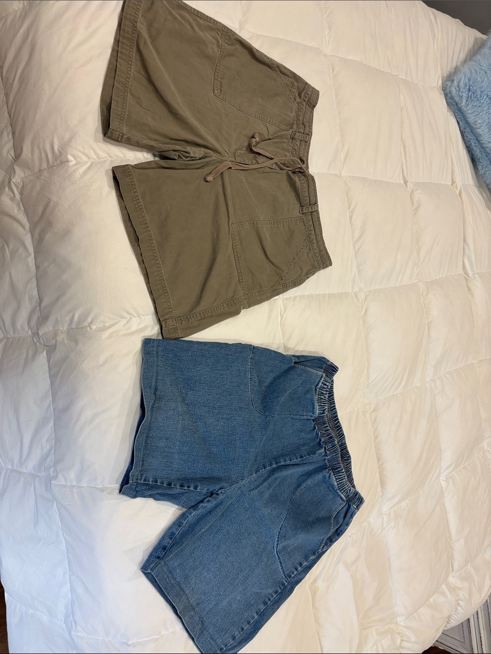 Jones New York Two-Pair Women’s Shorts – Olive Green & Denim Blue